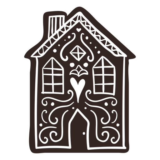 House cookie gingerbread detailed silhouette PNG Design