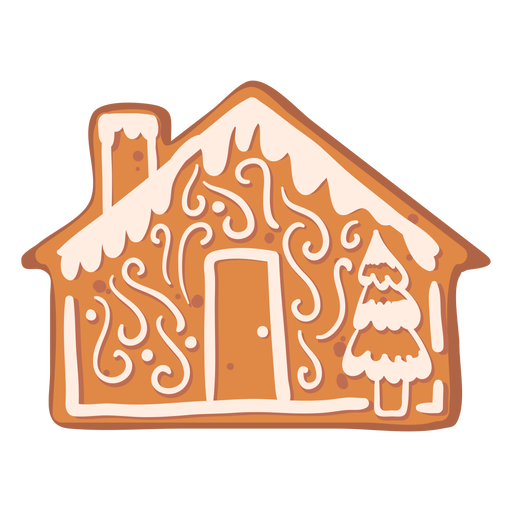House fir gingerbread cookie flat - Transparent PNG & SVG vector file