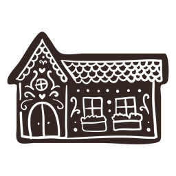 House gingerbread cookie detailed silhouette PNG Design Transparent PNG