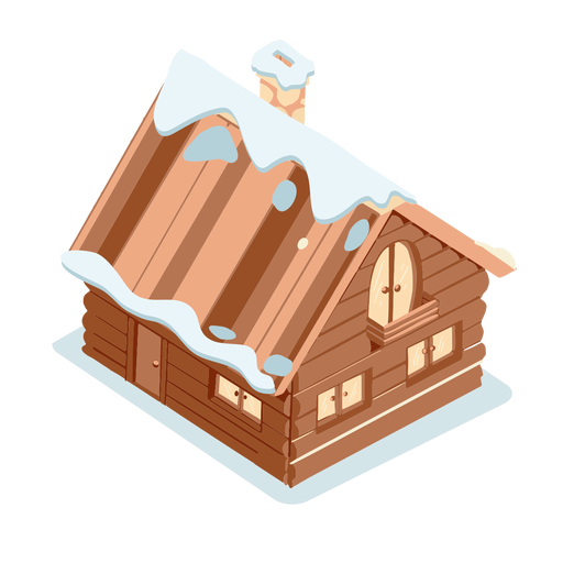 House snow isometric PNG Design