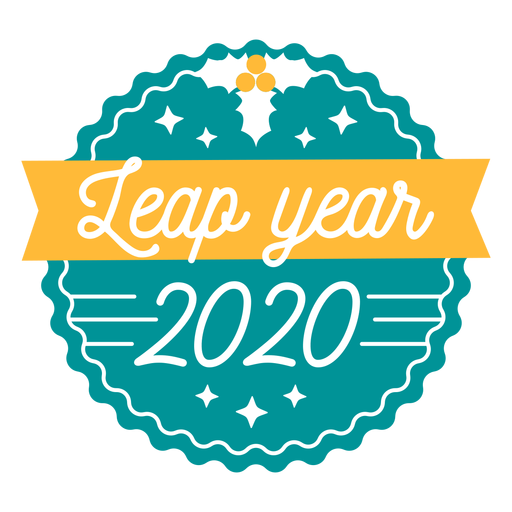 Leap year 2020 ribbon badge sticker PNG Design