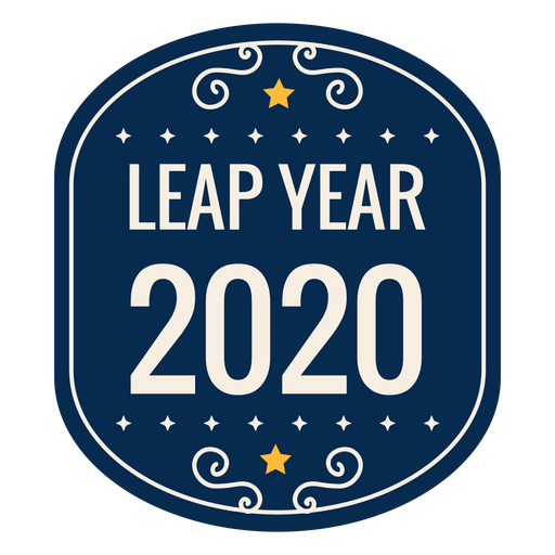 Leap year 2020 star badge sticker PNG Design