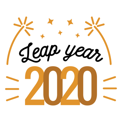 Leap year 2020 star firework badge sticker PNG Design