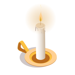 Isométrica de vela acesa Desenho PNG
