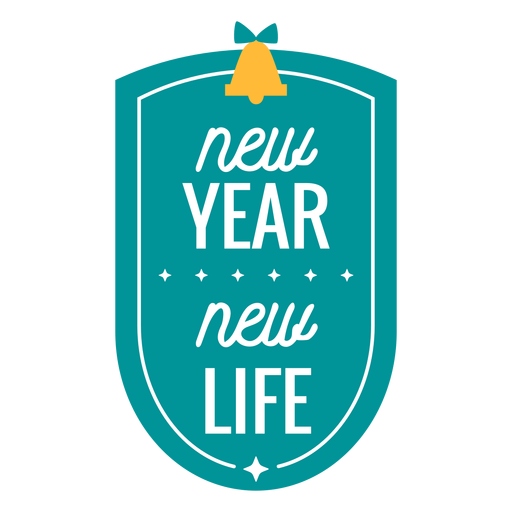 Insignia de año nuevo etiqueta engomada de la insignia de campana de vida nueva Diseño PNG