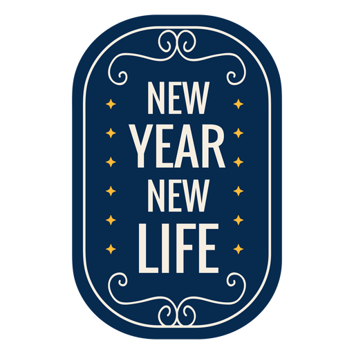 New year badge new life star badge sticker PNG Design
