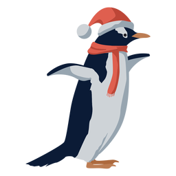Pinguin flach Weihnachten PNG-Design
