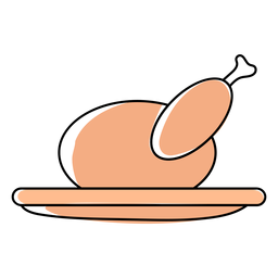 Plato pavo plano Diseño PNG