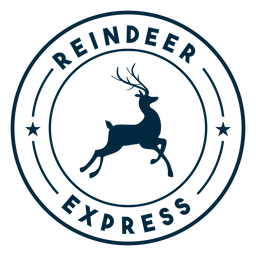 Reindeer express badge sticker Transparent PNG