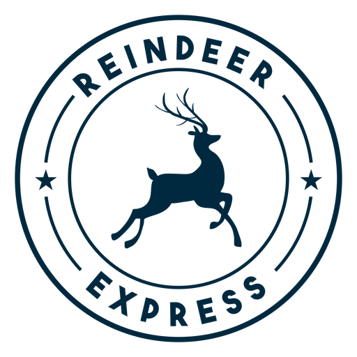 Reindeer express badge sticker