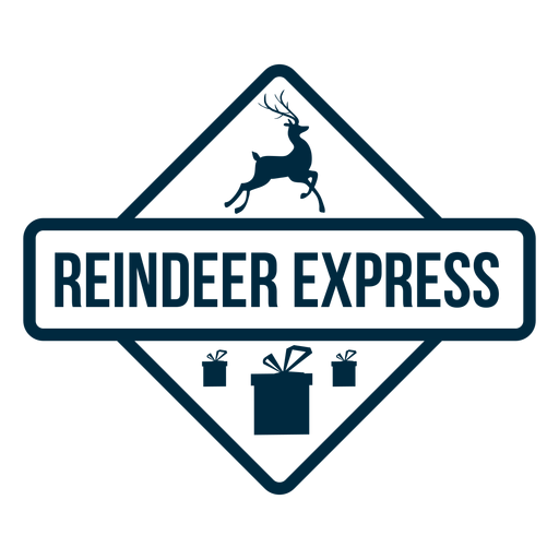 Reindeer express deer badge sticker PNG Design