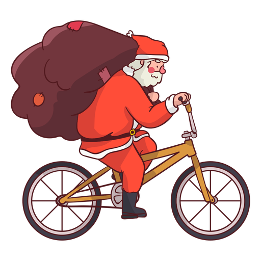 Weihnachtsmann Sack Fahrrad Fahrrad flach PNG-Design