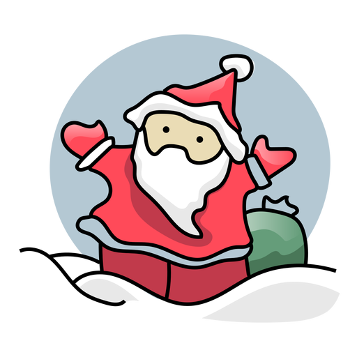 Weihnachtsmann Sack flach PNG-Design
