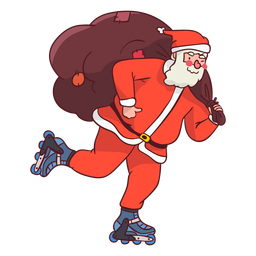 Santa claus sack rollers flat Transparent PNG