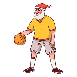 Bola de desportista de Papai Noel plana Desenho PNG