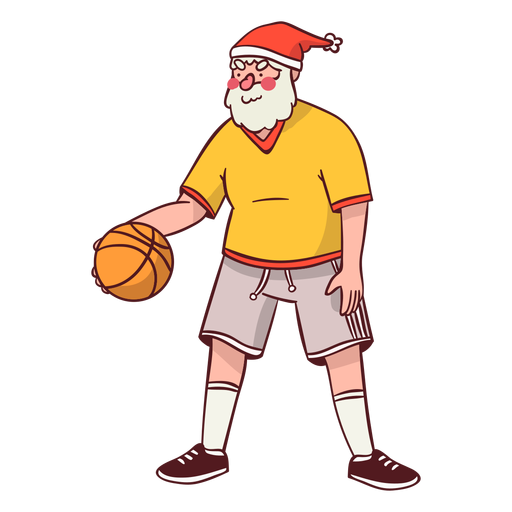 Santa Claus Sportler Ball flach PNG-Design