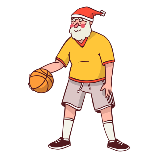 Santa claus sportsman ball flat PNG Design