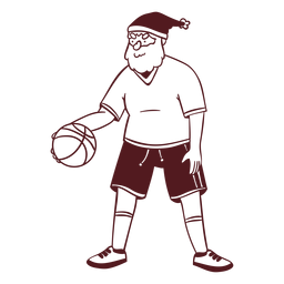 Santa claus sportsman ball stroke PNG Design