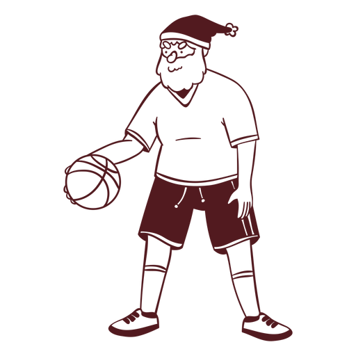 Santa claus sportsman ball stroke PNG Design