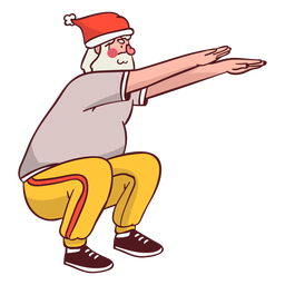 Deportista santa claus ejercicio plano Diseño PNG