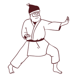Trazo de kimono de deportista de santa claus Diseño PNG