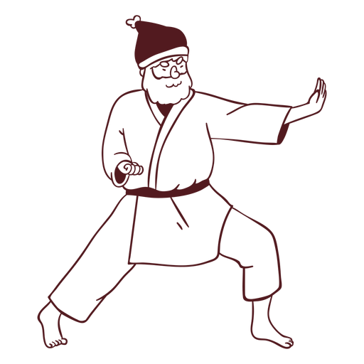Traje de quimono esportivo do Papai Noel Desenho PNG