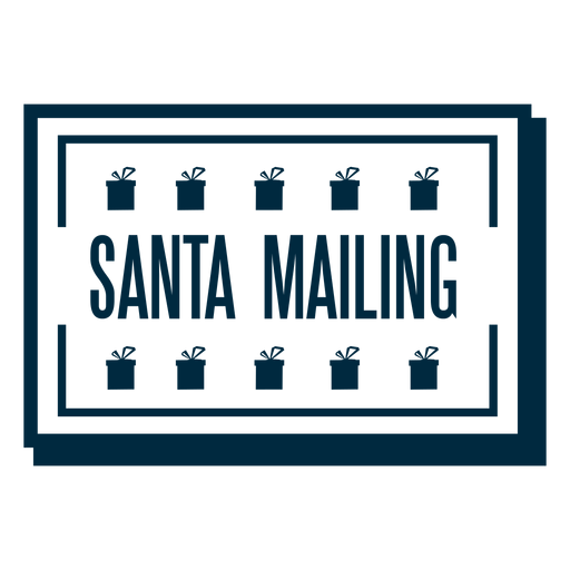 Santa Mailing Abzeichen Aufkleber PNG-Design