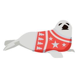 Seal flat xmas Desenho PNG