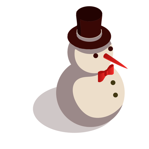 Chapéu de boneco de neve isométrico Desenho PNG