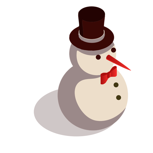 Snowman hat isometric PNG Design