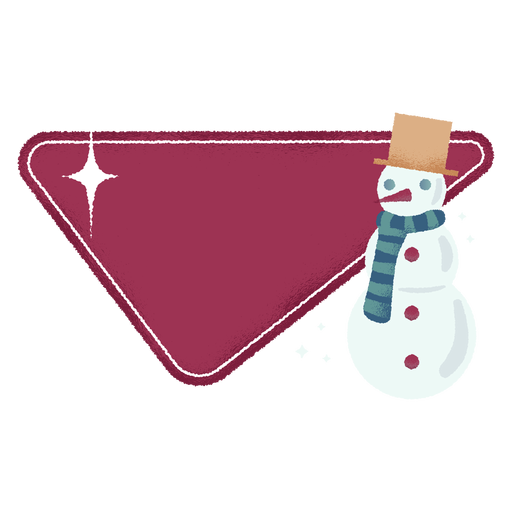 Snowman scarf badge sticker PNG Design