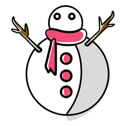 Snowman scarf flat PNG Design