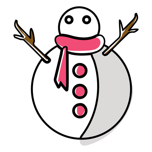 Snowman scarf flat - Transparent PNG & SVG vector file