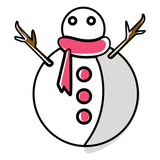 Snowman scarf flat PNG Design