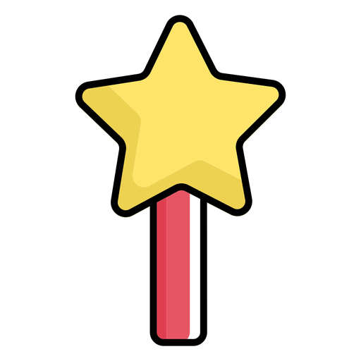 Star stick flat PNG Design