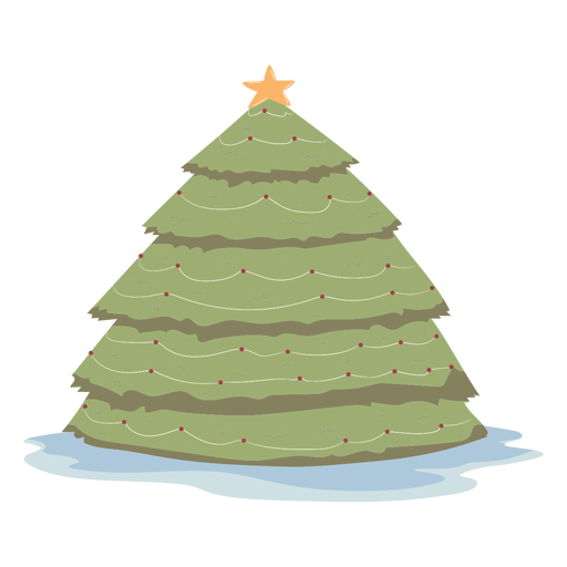 Big Christmas tree garland flat PNG Design