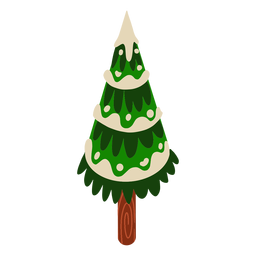 Tree snow stem isometric PNG Design