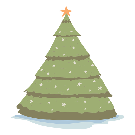 Tree star flat PNG Design