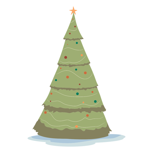 Guirnalda de árbol de Navidad semiplana Diseño PNG