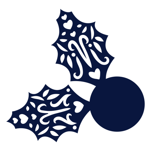 Winterberry ilex leaf detailed silhouette PNG Design