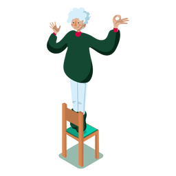 Woman chair isometric PNG Design