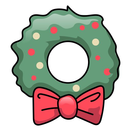 Wreath bow flat PNG Design