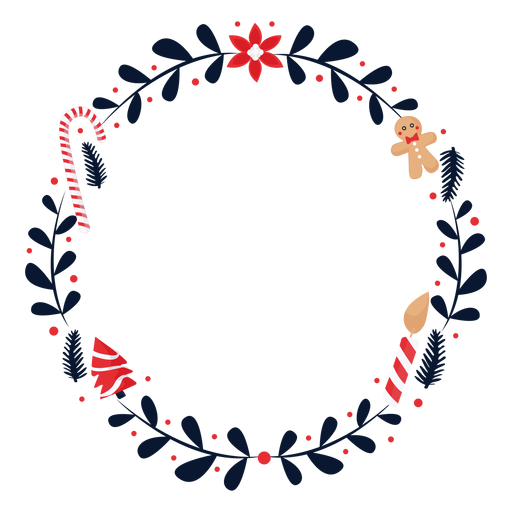 Download Wreath flower candy cane flat - Transparent PNG & SVG ...