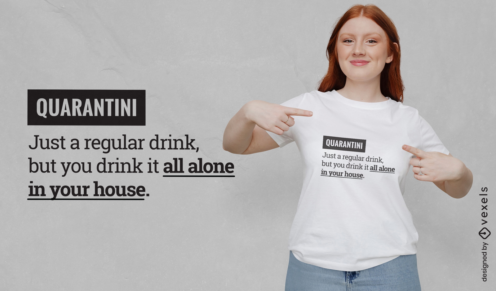 Quarant?ne-lustiges Text-T-Shirt-Design