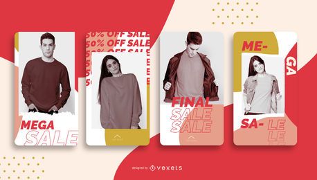 Paquete de banners de venta de redes sociales