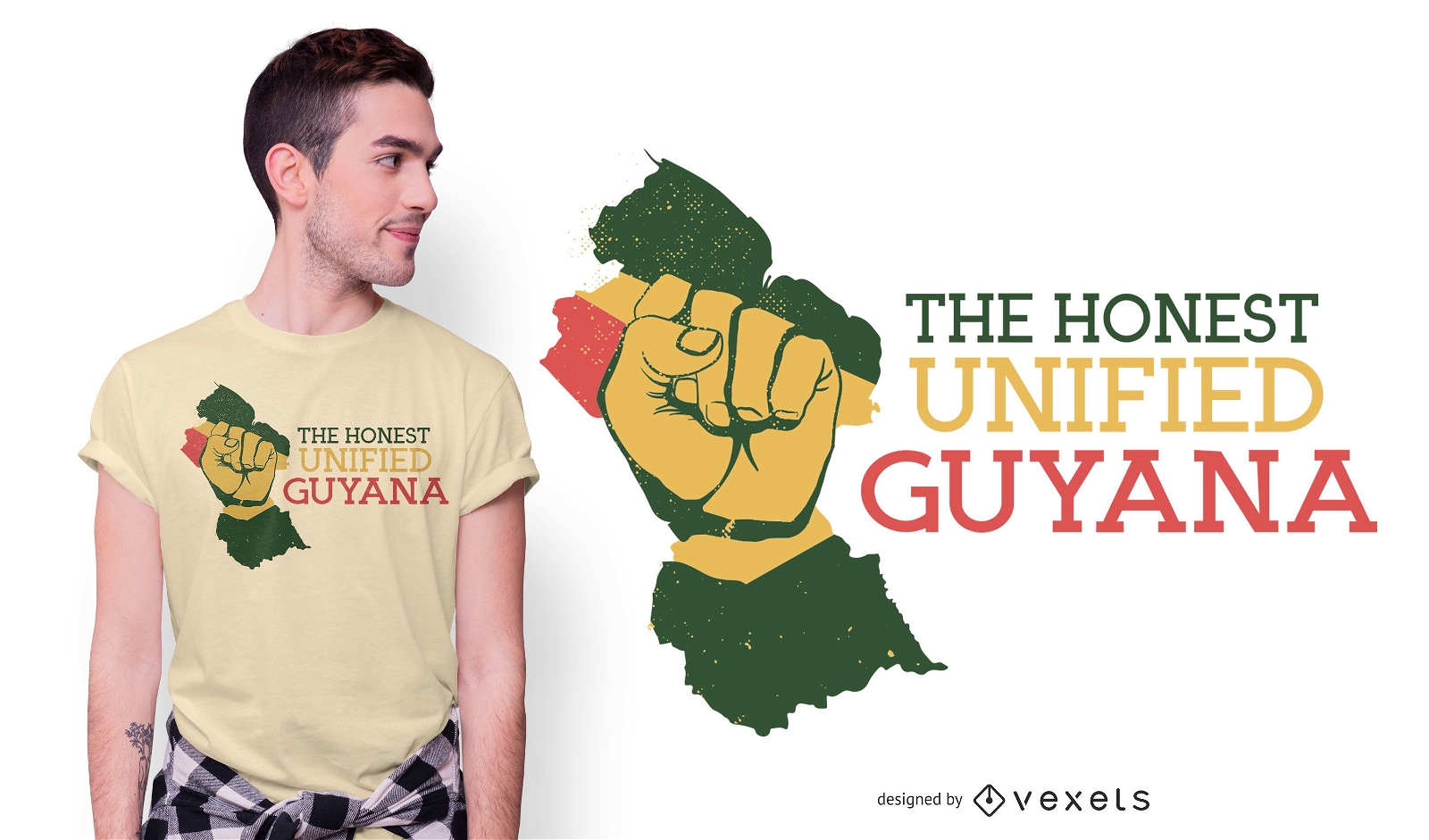 Design de camiseta com citações da Guiana