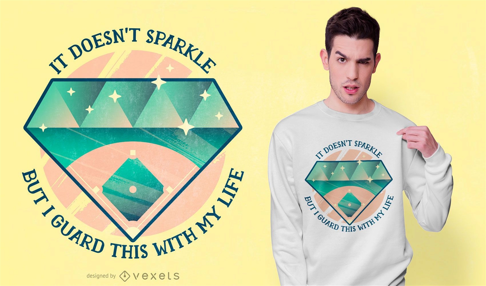 Design de camiseta com cita??o de joia de beisebol