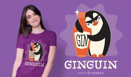 Diseño de camiseta Penguin Gin