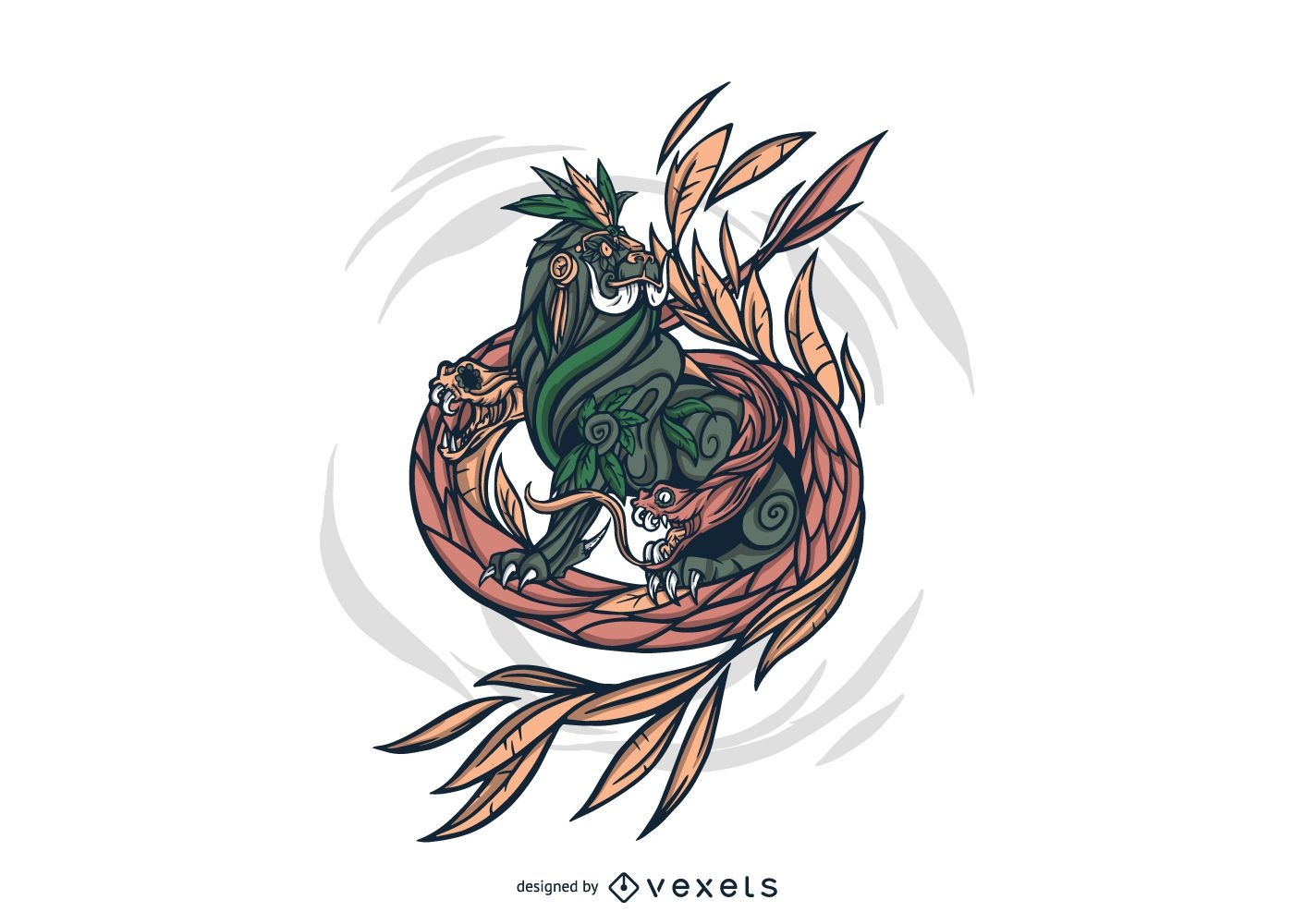 Mythologische Hydra Kreatur Illustration