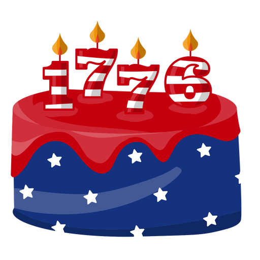 1776 pastel americano Diseño PNG